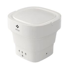 Moyu Foldable Washing Machine Mini Electric Portable Barrel Laundry Washer for Underwear Sock Baby Clothes Cleaner for Travel (Color: Blanco)