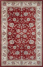 Stylish Classic Pattern Design Traditional Floral Filigree Bordered Area Rug (Color: Red|Ivory, size: )