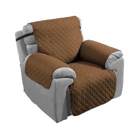 Reversible Sofa Cover Chair Loveseat Couch Slipcover Cushion Furniture Protector Shield Water-Resistant w/ Elastic Strap (Color: Chocolate, size: )