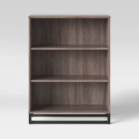 Mixed Material 3 Shelf Bookcase (Color: gray)