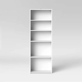 5 Shelf Bookcase (Color: White)