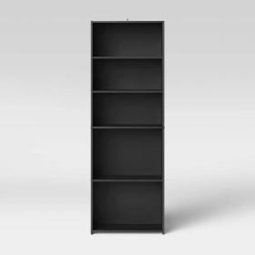 5 Shelf Bookcase (Color: Black)