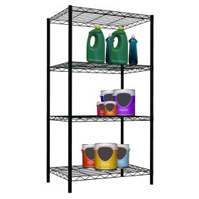 Basics 4-Shelf Narrow Adjustable, Heavy Duty Storage Shelving Unit (250 lbs loading capacity per shelf), Steel Organizer Wire Rack (Color: Black)