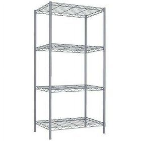 Basics 4-Shelf Narrow Adjustable, Heavy Duty Storage Shelving Unit (250 lbs loading capacity per shelf), Steel Organizer Wire Rack (Color: gray)