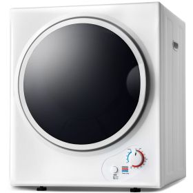 Electric Portable Clothes Dryer;  Front Load Laundry Dryer for Apartments;  Dormitory and RVs with Easy Knob Control;  Wall Mount Kit Included (Color: White)