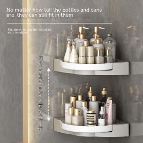 Rotating Bathroom Triangle Storage Rack Wall-mounted Punch-free Corner Shower Gel (Option: Two Layers)