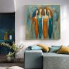 Hand Painted Oil Painting Original Characters Oil Painting On Canvas Abstract Four Female Portraits Color Wall Art Living Room Wall Decor