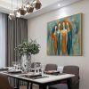 Hand Painted Oil Painting Original Characters Oil Painting On Canvas Abstract Four Female Portraits Color Wall Art Living Room Wall Decor