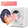Electric Portable Clothes Dryer;  Front Load Laundry Dryer for Apartments;  Dormitory and RVs with Easy Knob Control;  Wall Mount Kit Included