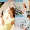 Portable Fan Mini Handheld Fan USB 4800mAh Recharge Hand Held Small Pocket Fan with Power Bank Flashlight Feature