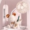 1pc Mini Bear Portable Handheld Battery Operated Fan Desk Fan, USB Rechargeable Battery Operated Fan, 3 Speeds Silent Desk Fan Mini Small Fan