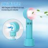 Portable Handheld Bladeless Fan Rechargeable Cooling USB Fan Desktop Use Fan w/ 3 Gears LED Indicator Cooling Fan