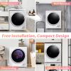 Electric Portable Clothes Dryer;  Front Load Laundry Dryer for Apartments;  Dormitory and RVs with Easy Knob Control;  Wall Mount Kit Included