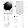 Electric Portable Clothes Dryer;  Front Load Laundry Dryer for Apartments;  Dormitory and RVs with Easy Knob Control;  Wall Mount Kit Included