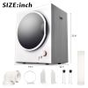 Electric Portable Clothes Dryer;  Front Load Laundry Dryer for Apartments;  Dormitory and RVs with Easy Knob Control;  Wall Mount Kit Included