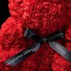 Rose Bear Artificial Flower With Box and Light Rose Teddy Bear Wedding Decor Christmas Women Valentines Girlfriend Birthday Gift