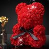 Rose Bear Artificial Flower With Box and Light Rose Teddy Bear Wedding Decor Christmas Women Valentines Girlfriend Birthday Gift