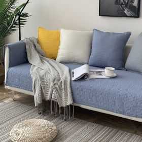 Sofa Cushion Cover Cotton Fabric Non-slip Cushion (Option: ELEGANTLY PURE Light Blue-90x180)