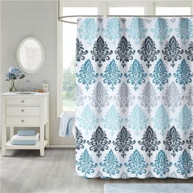High-end Thickened Waterproof Bathroom Polyester Shower Curtain (Option: Noble Blue-240x200cm)