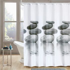 High-end Thickened Waterproof Bathroom Polyester Shower Curtain (Option: Gray Stone-240x200cm)