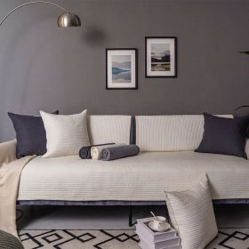 Sofa Cushion Cover Cotton Fabric Non-slip Cushion (Option: ELEGANTLY PURE Beige-70x120)