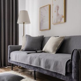 Sofa Cushion Cover Cotton Fabric Non-slip Cushion (Option: ELEGANTLY PURE Light Gray-70x240)