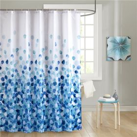 High-end Thickened Waterproof Bathroom Polyester Shower Curtain (Option: Blue Petals-180X180cm)