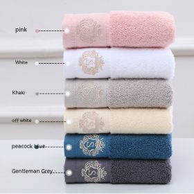 Cotton Thickened Absorbent Household Towels (Option: Peacock Blue-34x74cm)