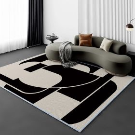 Living Room Carpet Fully Covered Bedroom And Household Sofa Table Carpet Bedside Stain-resistant Non-slip Foot Mat (Option: Total Circle-160230cm Crystal Velvet)